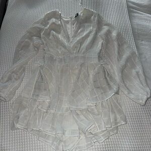 Princess Polly White Textured Romper